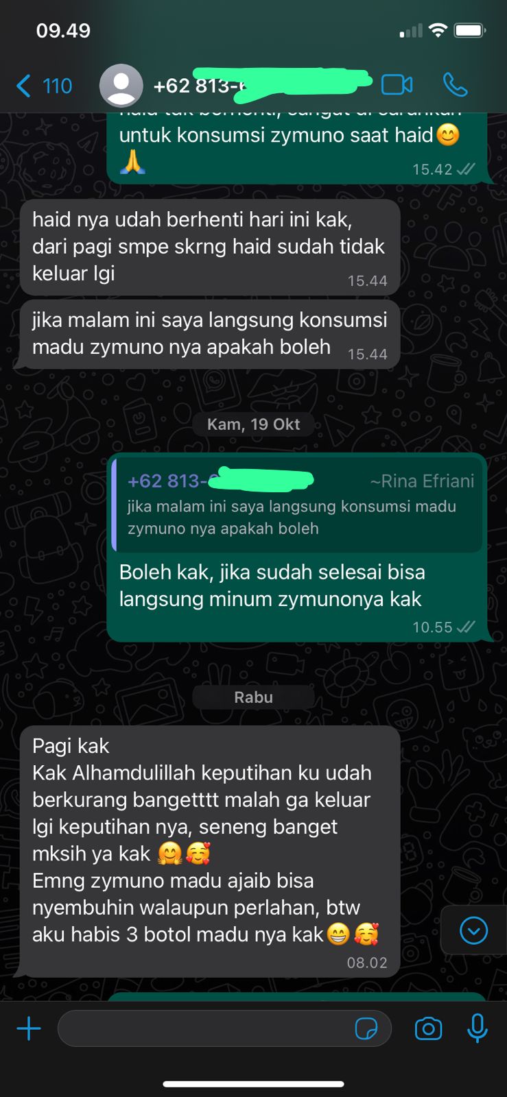 Testimoni Madu Zymuno bantu keputihan