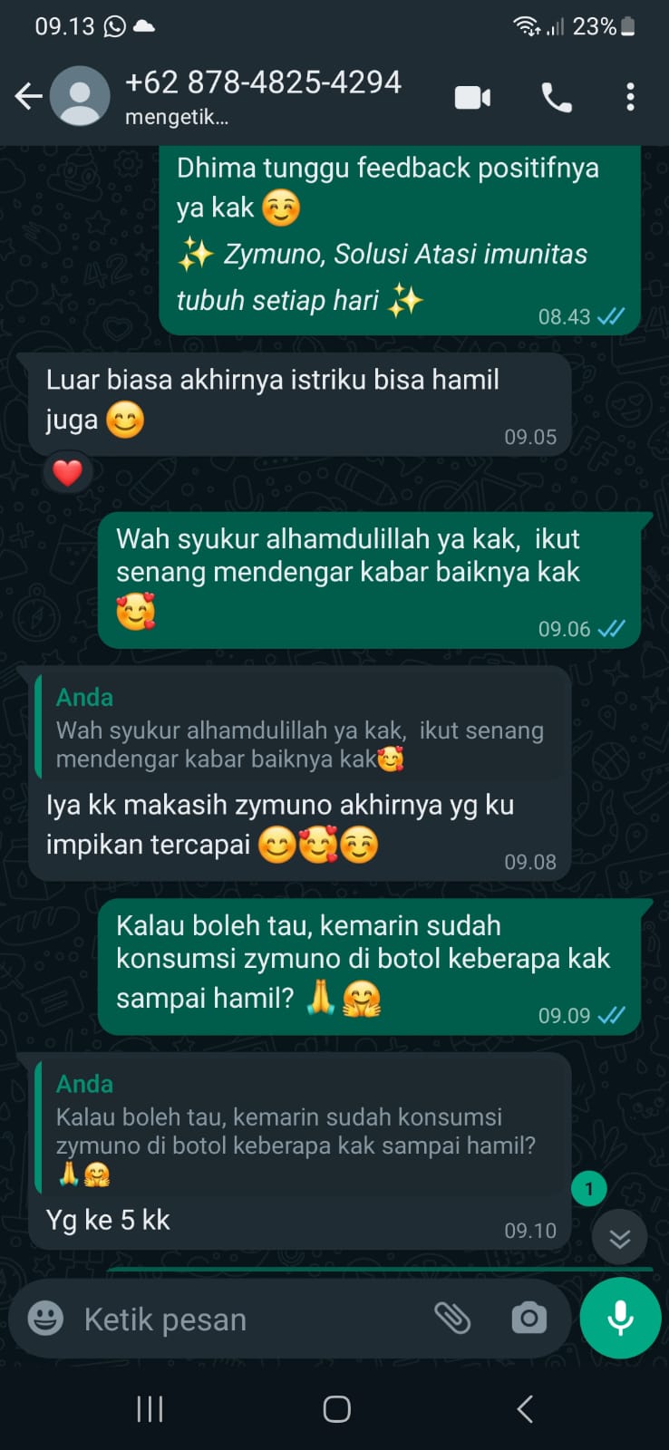 Testimoni kehamilan setelah pemakaian 5 botol