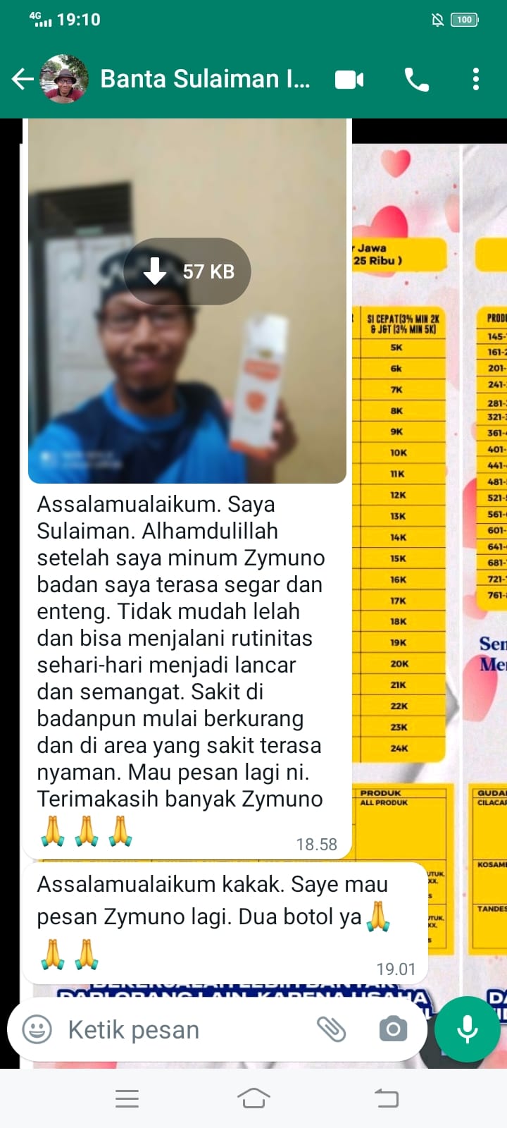 Testimoni Badan Segar dan Enteng Menggunakan Madu Zymuno