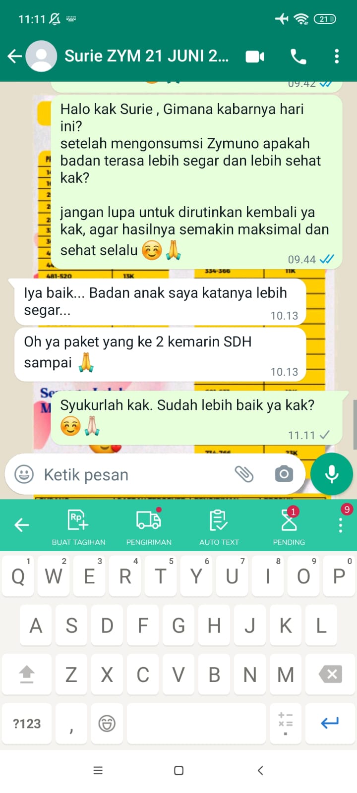 Testimoni Badan Segar dengan Madu Zymuno