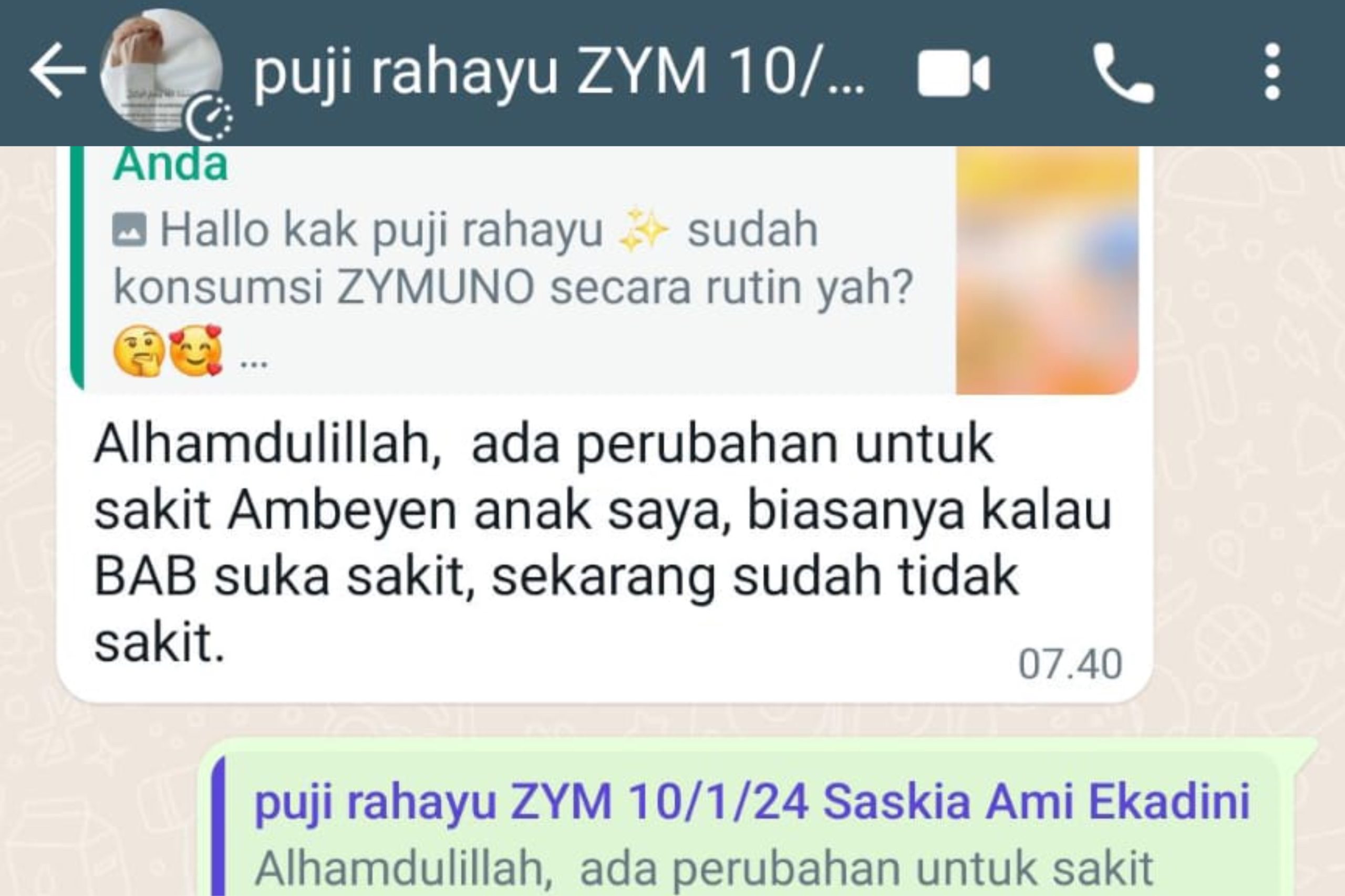 Testimoni zymuno sembuh dari ambeien