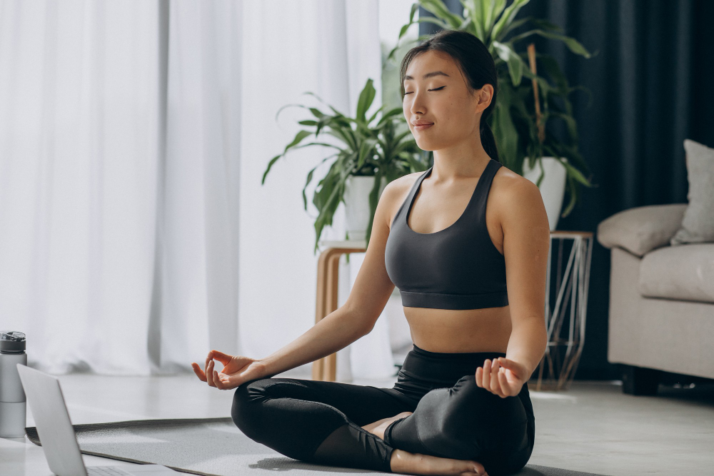 Ilustrasi yoga di pagi hari
