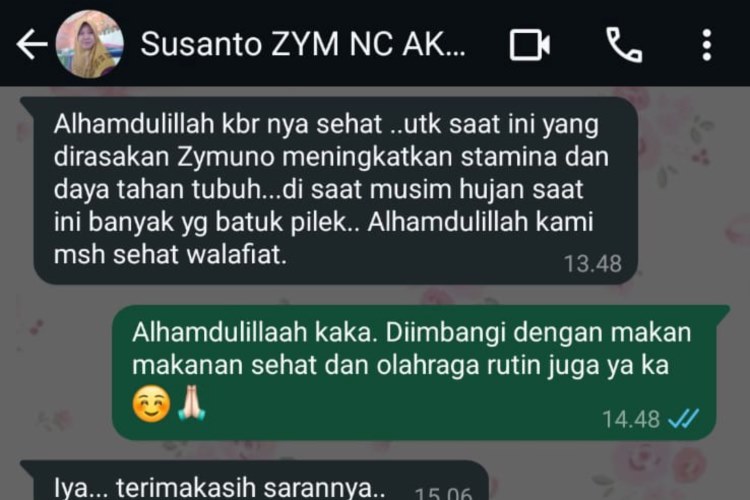 (Testimoni bapak susanto sehat setelah mengonsumsi zymuno, Sumber: Tim Zymuno)